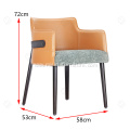 Dining chair in fabric with backrest